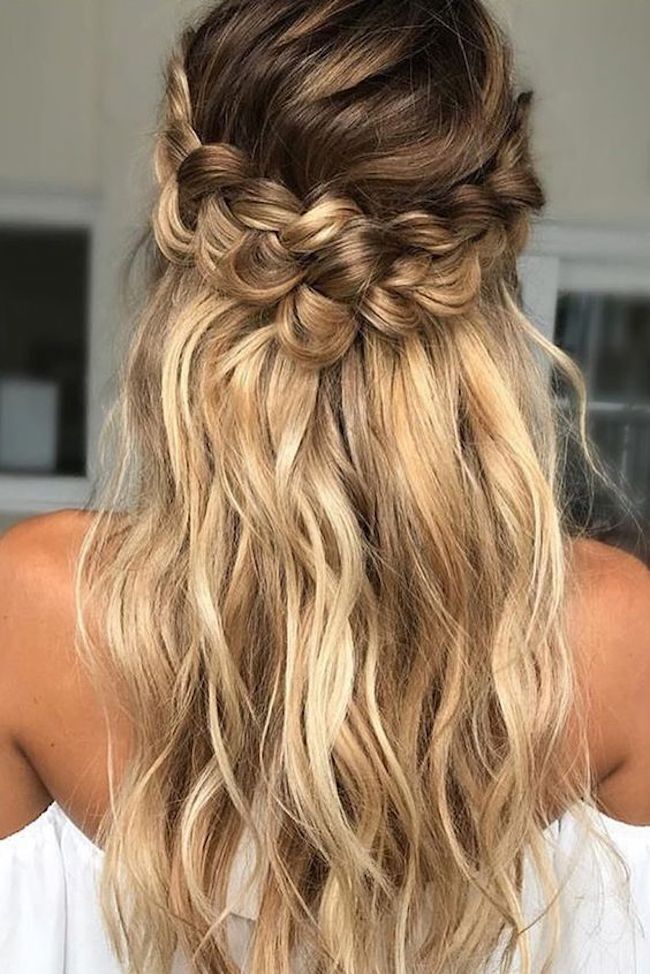 braided flowy wedding hair