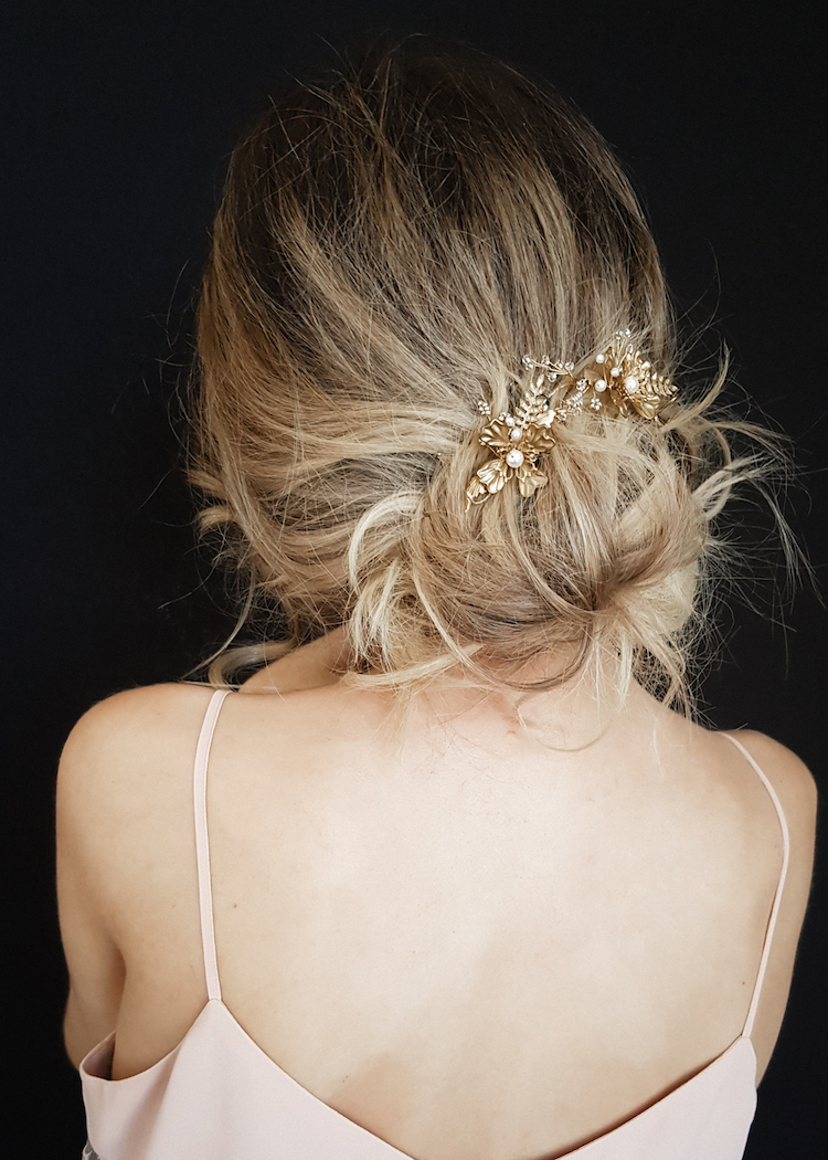 GEMINI | Gold floral hair piece - TANIA 