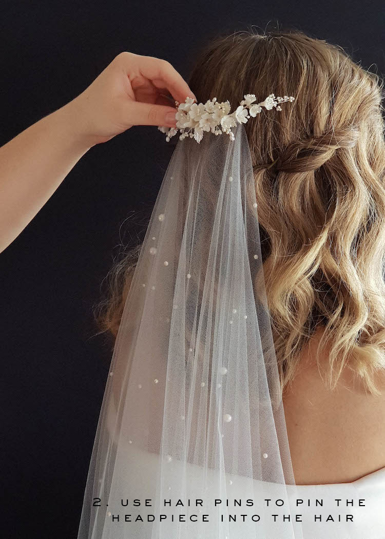 bridal hair pieces with veil