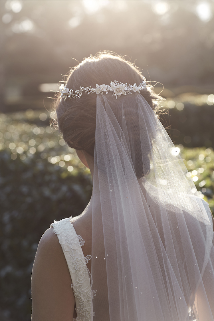 Beautiful wedding veils with crystals_MARGAUX ivory long veil with