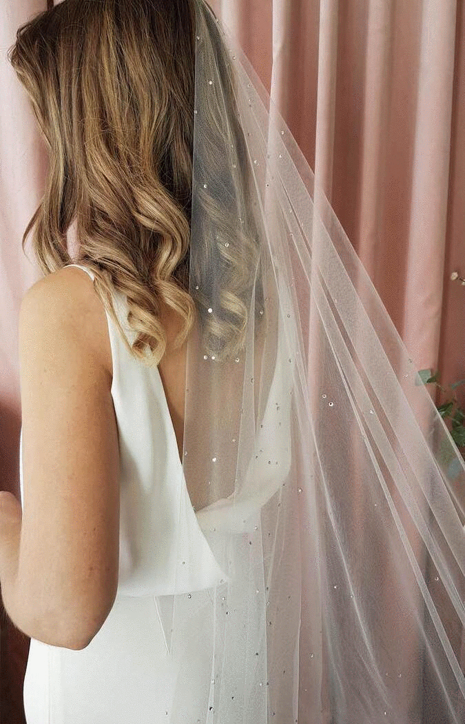 Bridal Veils with Crystals, Bridal Veil with Crystal Edge and Scattered  Crystals by pureblooms, $ ..…