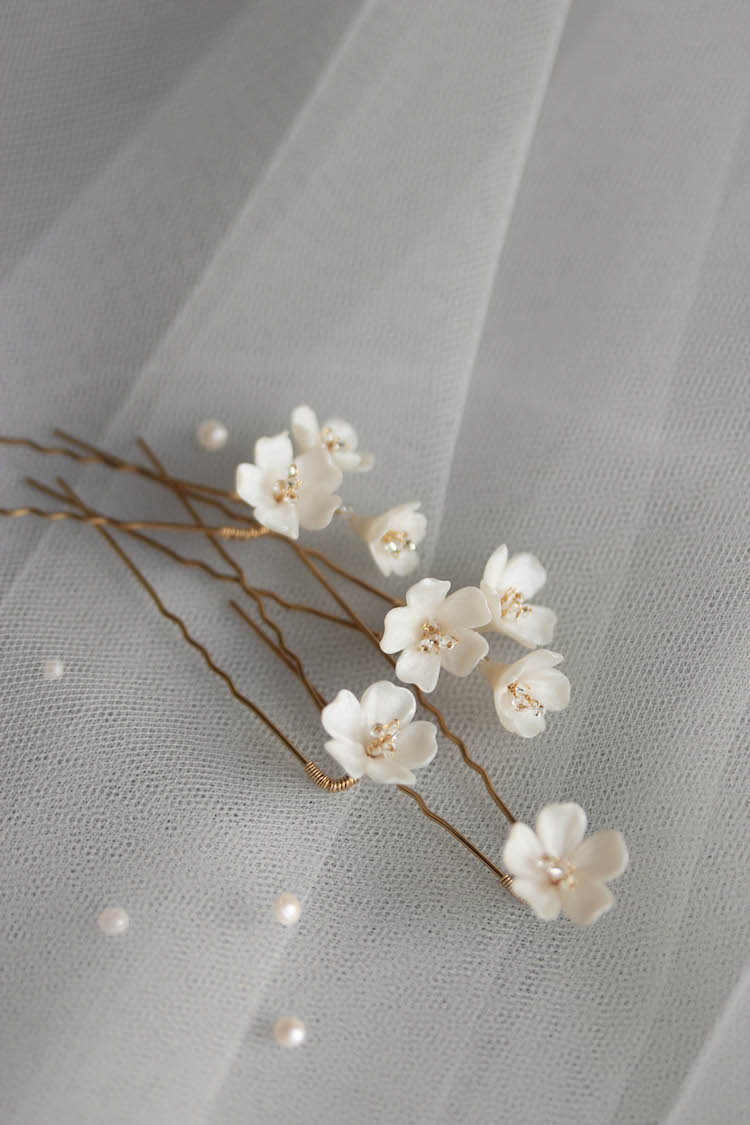 flower wedding hair pins