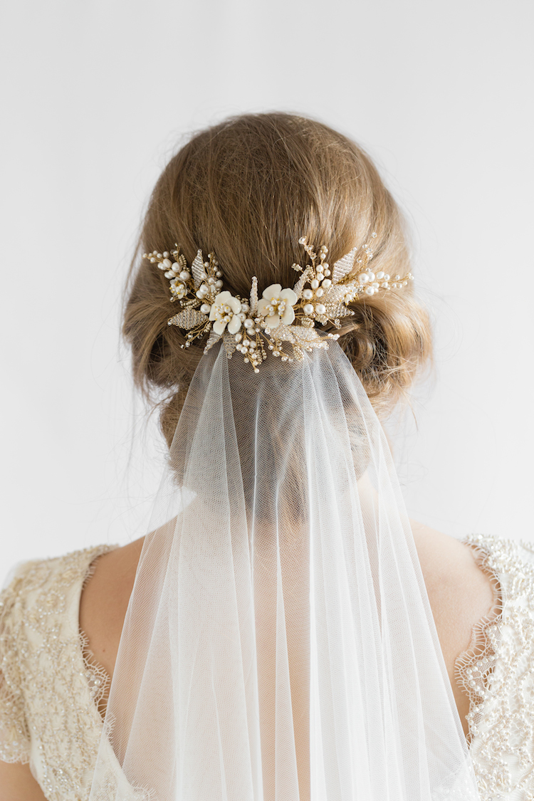 wedding veils with tiara with hair down