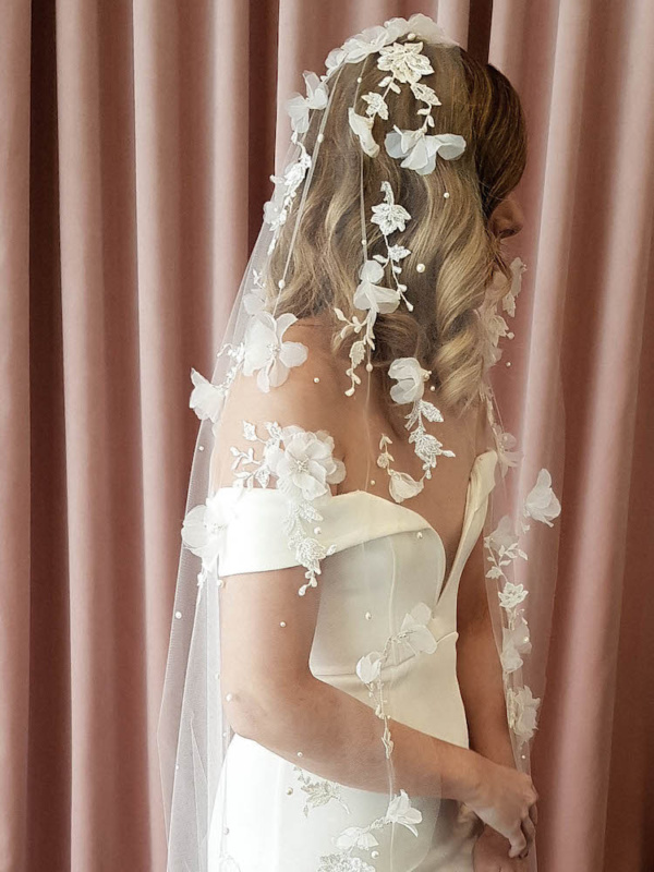 All lace wedding veil best sale