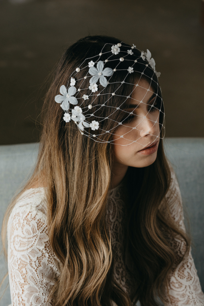 PRIMAVERA | floral birdcage veil - TANIA MARAS BRIDAL