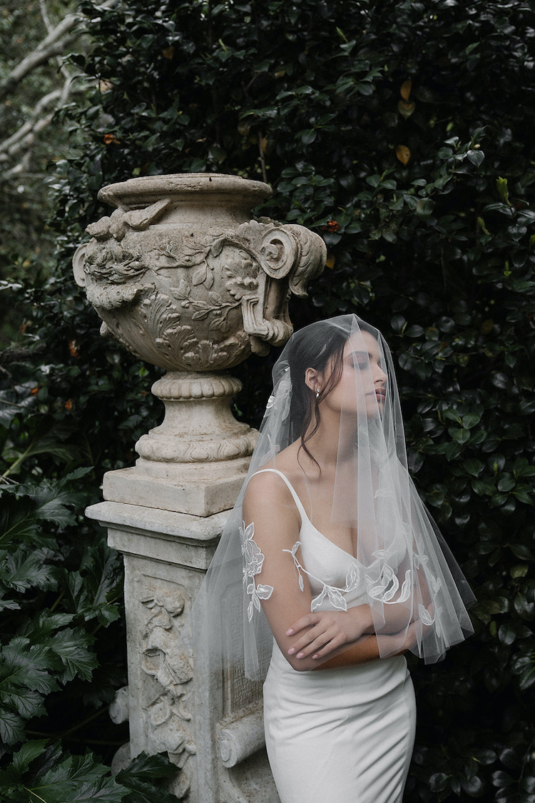 THEODORE  pearl wedding veil - TANIA MARAS BRIDAL
