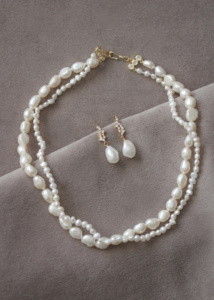 Esme Double Pearl Bridal Necklace 9