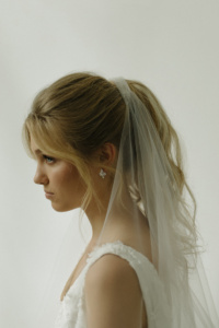 Bordeaux Fingertip Wedding Veil For Ponytail 12.jpg