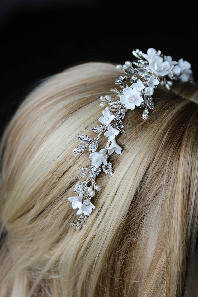 BRILLIANT WHITE | Crystal wedding crown | TANIA MARAS BRIDAL