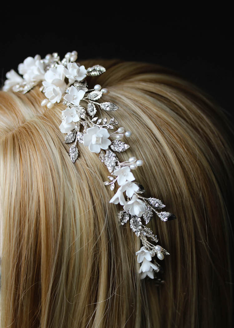 BRILLIANT WHITE | Crystal wedding crown | TANIA MARAS BRIDAL