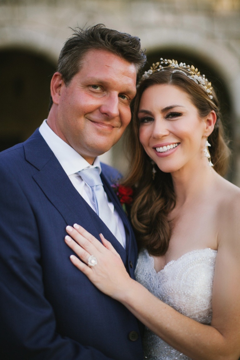 Bride Stephanie Wears Duet Crown Cascade Earrings 2.jpg