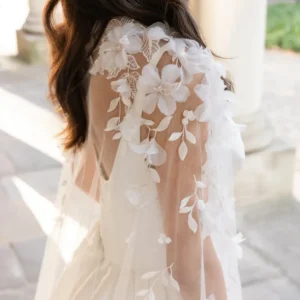 Eden Floral Bridal Cape 1