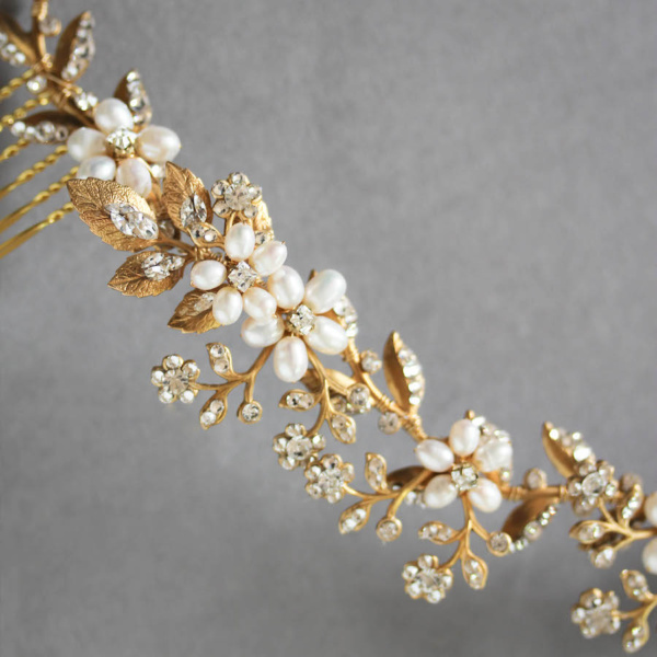 Enchanted Floral Headpiece In Gold 11.jpg