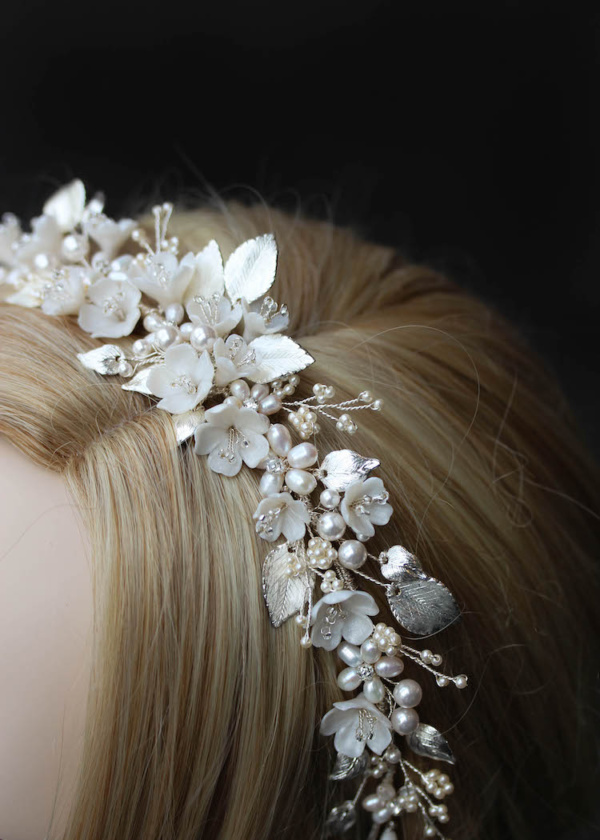 Flores Floral Wedding Crown In Silver 2.jpg