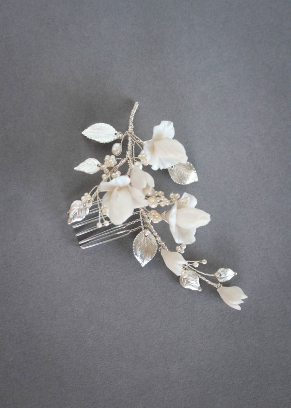 Iris Floral Hair Comb In Silver 4.jpg