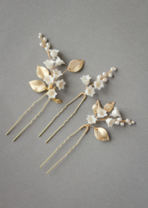 Lily Of The Valley Hair Pins In Gold 1.jpg