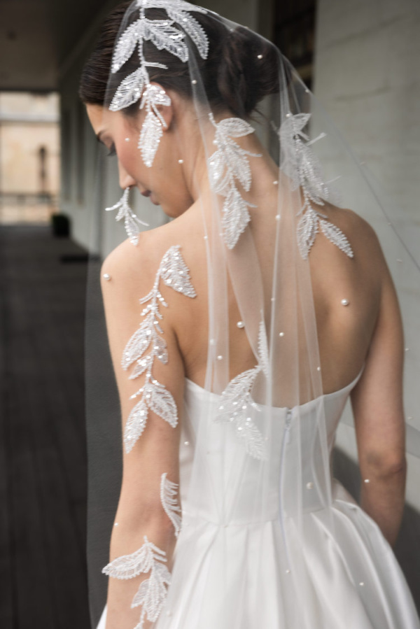 RIVERSONG beaded wedding veil