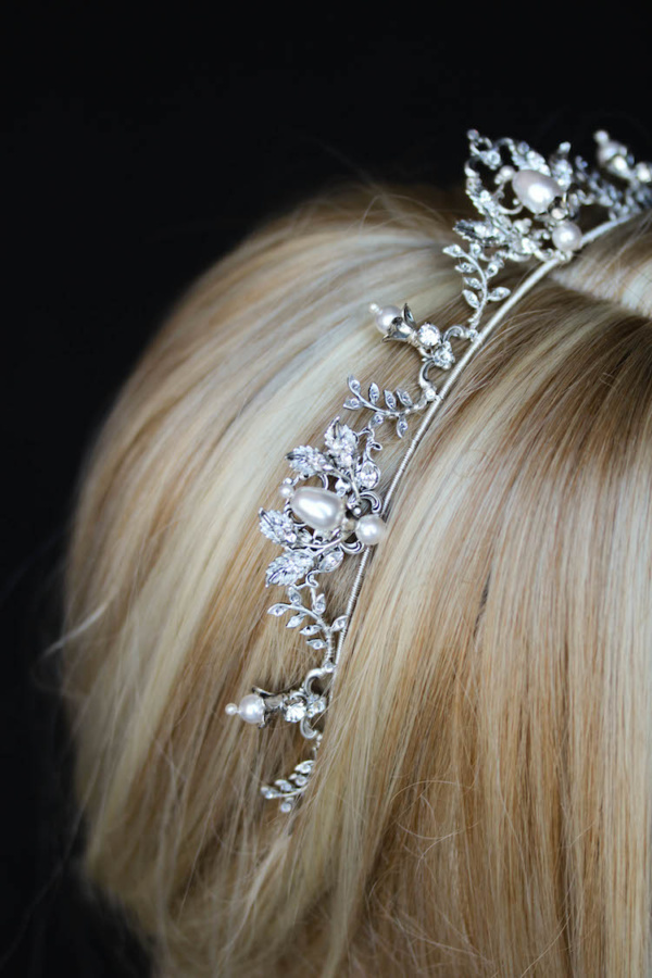 Regal Romance Silver Wedding Tiara With Pearls 3.jpg