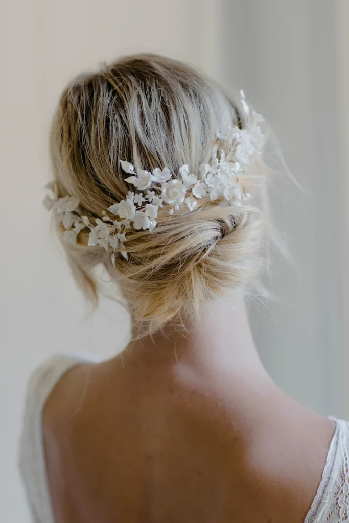 Gardenia Wedding Headpiece With Flowers 3