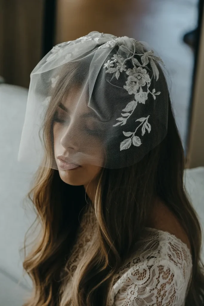 Nouveau Lace Birdcage Veil 1