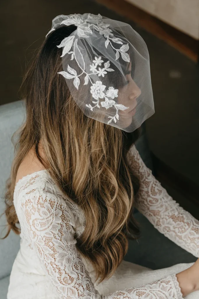 Nouveau Lace Birdcage Veil 2