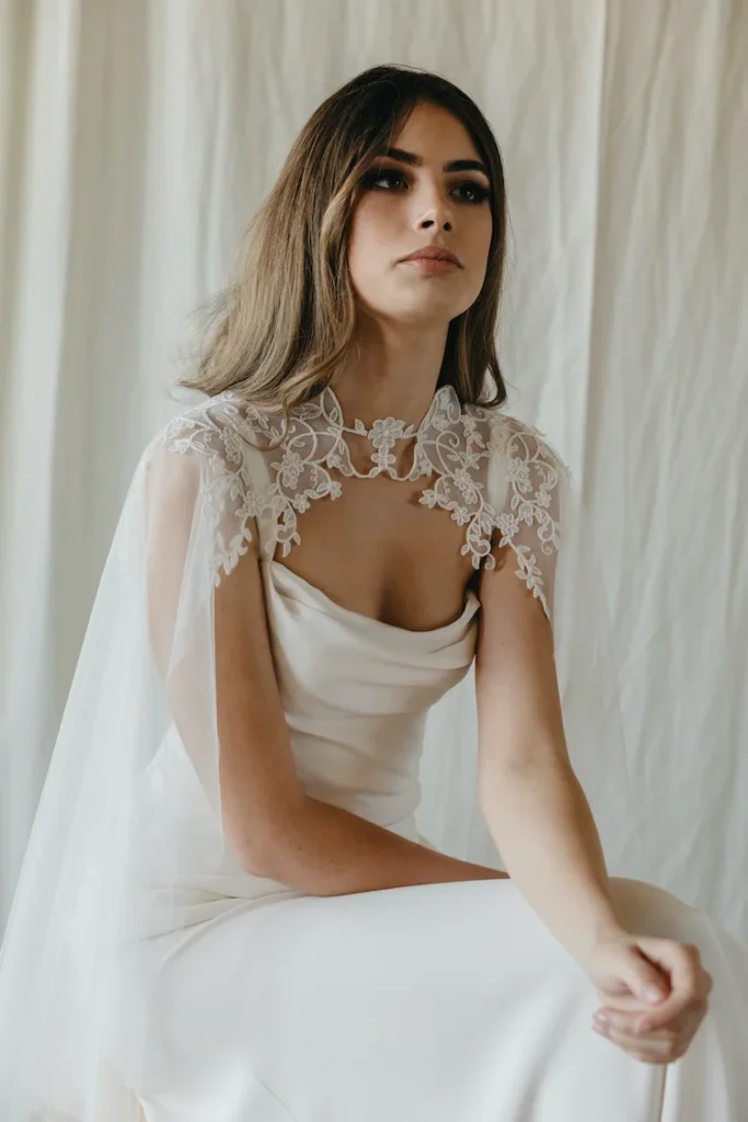 Olivier Lace Wedding Cape 2