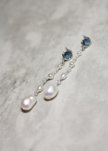 Orion Pearl Drop Earrings In Silver 1