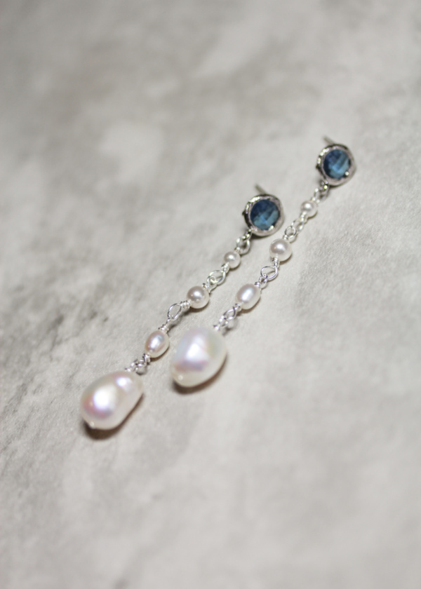 Orion Pearl Drop Earrings In Silver 1