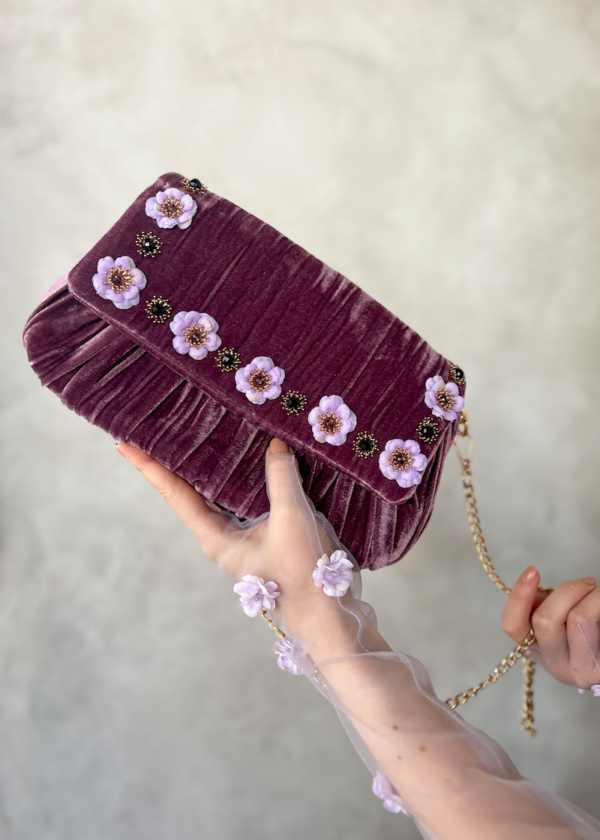 Amethyst Velvet Clutch Purse 4