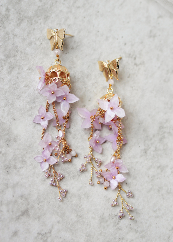 Angelica Purple Statement Earrings 1