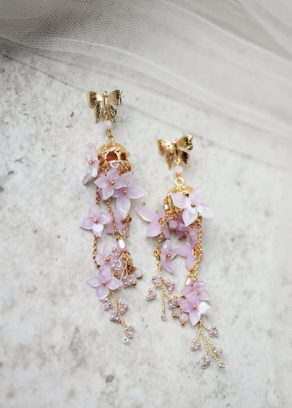 Angelica Purple Statement Earrings 6