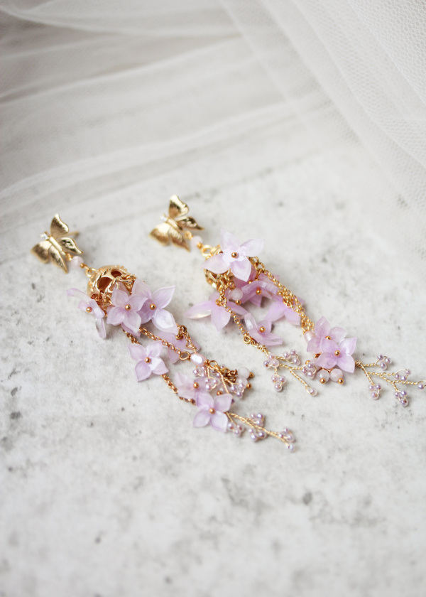 Angelica Purple Statement Earrings 7