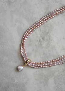 Biscotti Mauve Pearl Necklace 1