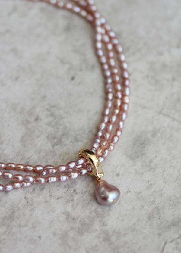 Biscotti Mauve Pearl Necklace 5