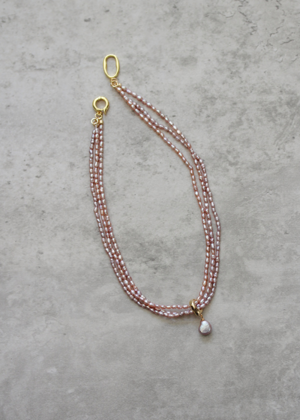 Biscotti Mauve Pearl Necklace 7