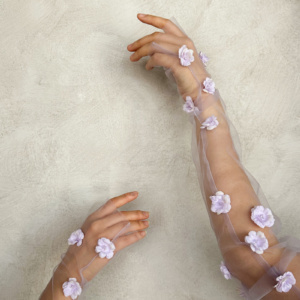 Claramay Floral Tulle Gloves 1