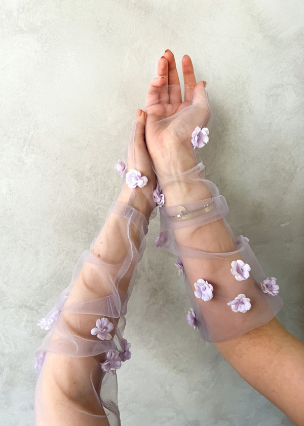 Claramay Floral Tulle Gloves 2