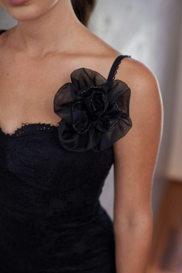 Fiore | Black Silk Flower Brooch 1