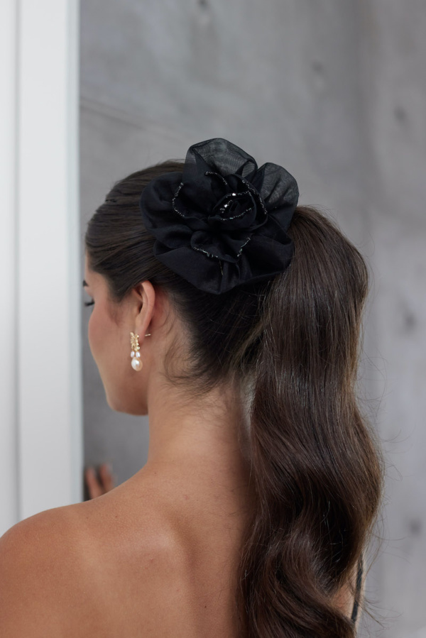 Fiore | Black Silk Flower Brooch 3