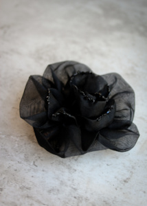 Fiore | Black Silk Flower Brooch 7