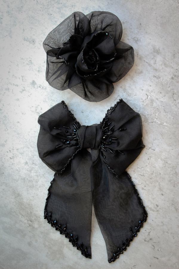 Fiore | Black Silk Flower Brooch 8