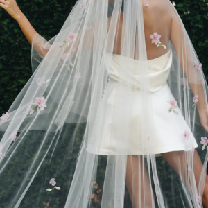 Gardenia pink cathedral veil 1