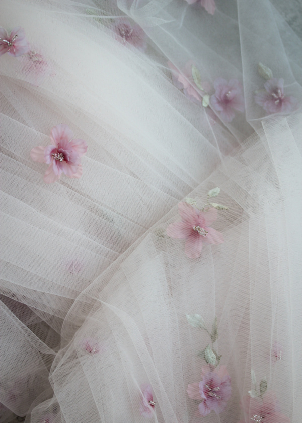 Gardenia Pink Cathedral Veil 12