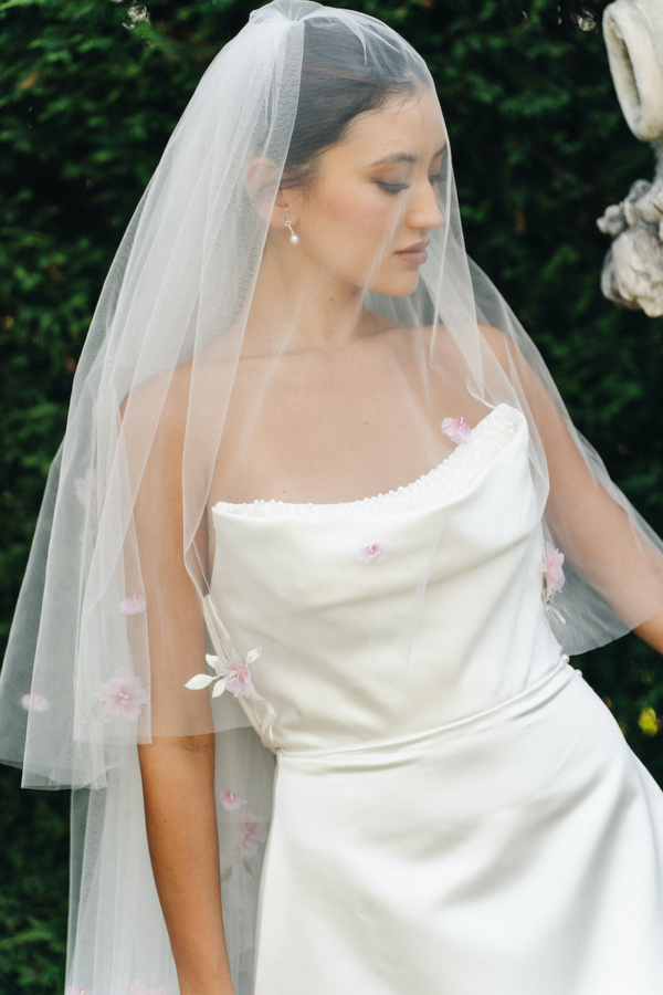 Gardenia pink cathedral veil 4