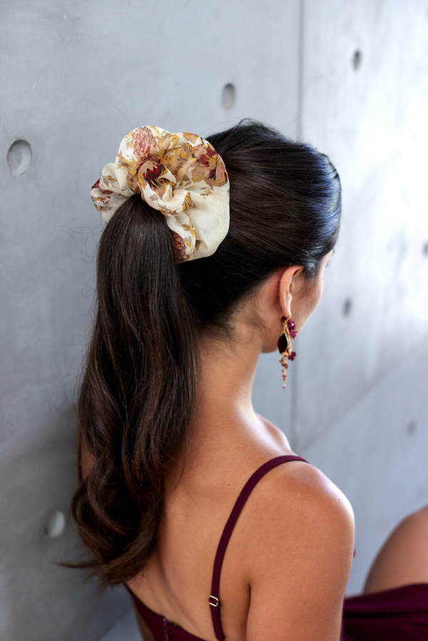 Jolie Silk Chiffon Scrunchie 3