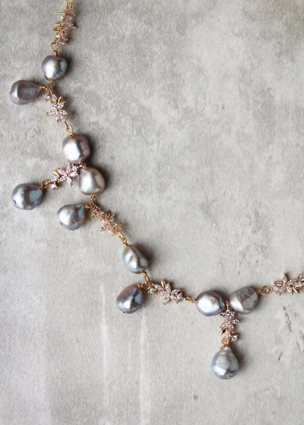 Martini Pearl Bridal Necklace 7