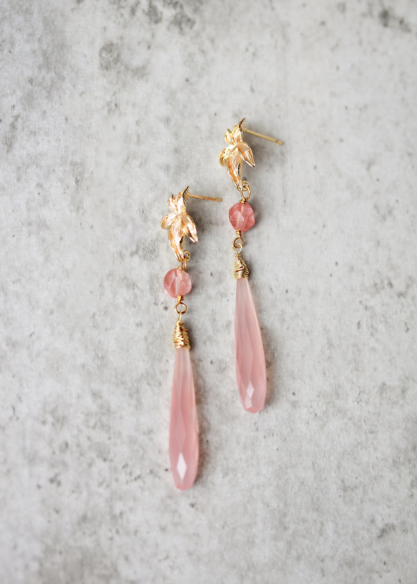 Piccolo Pink Quartz Earrings 1