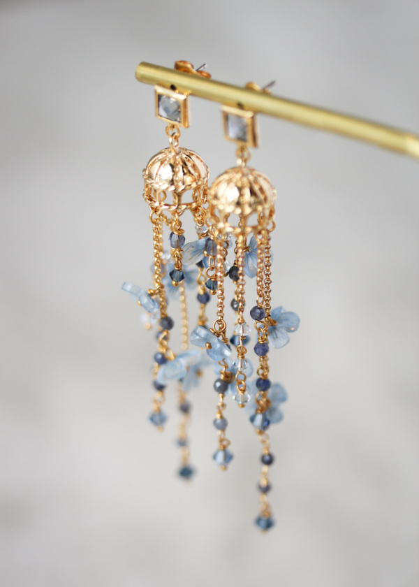 Sapphira Blue Bridal Earrings 3