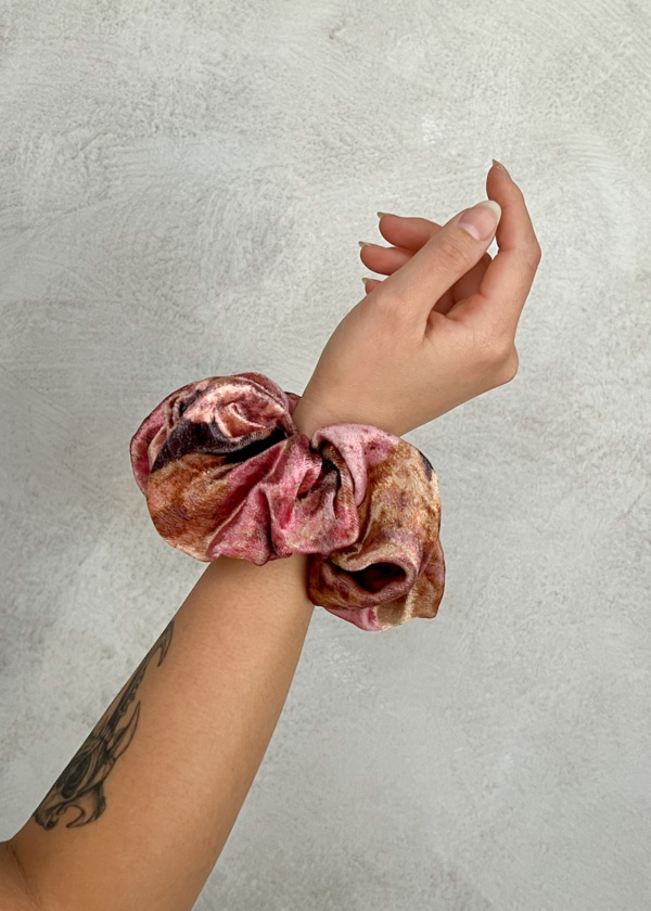 Sunset Silk Velvet Scrunchie 1