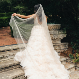 TUSCANY tan crystal wedding veil 1